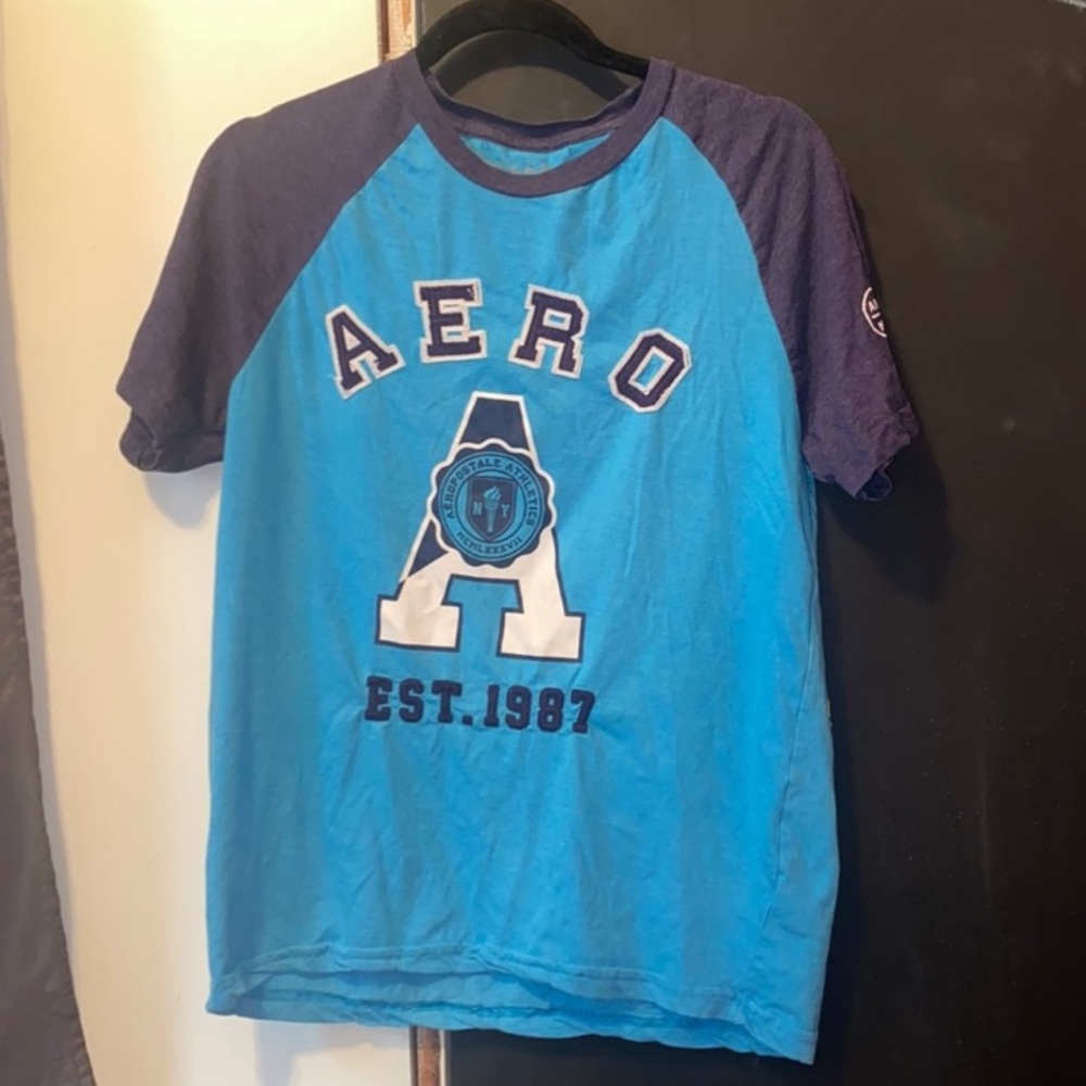 AEROPOSTALE, blue white black, medium